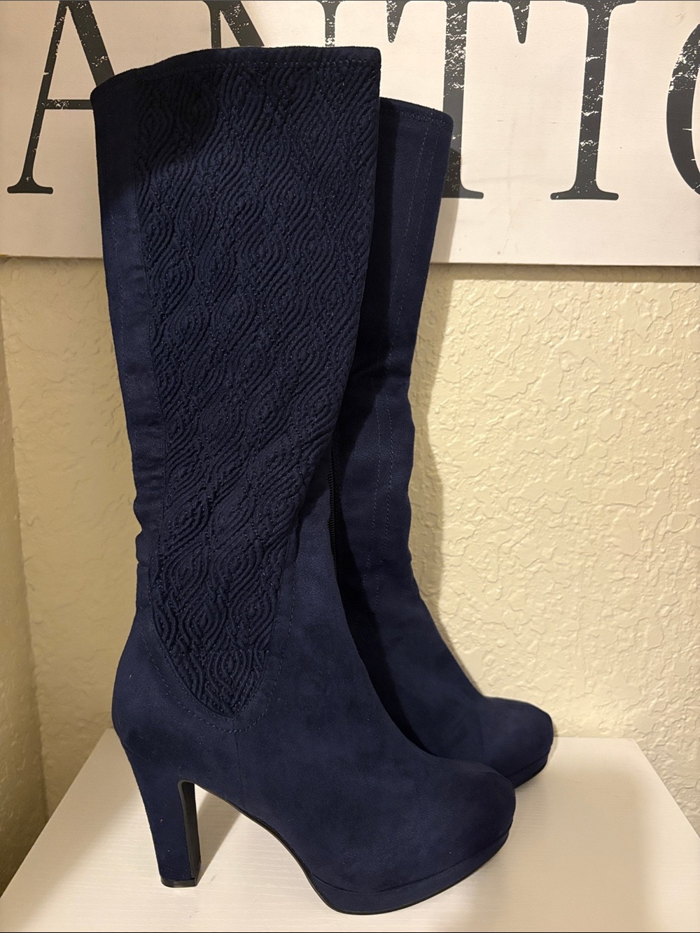Women's Navy High Heel Boots